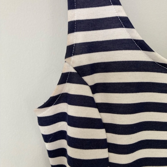 H&M Divided Navy Blue and White Sized US 4 Skater Striped Dress - Picture 4 of 13